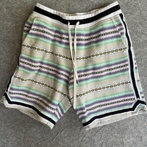 John Elliott‎ Shorts Mens 2 Multicolor Striped Knit Sweat 8 Inseam Casual Summer